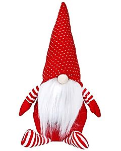 Gisela Graham Red & White Nordic Fabric Sitting Gonk